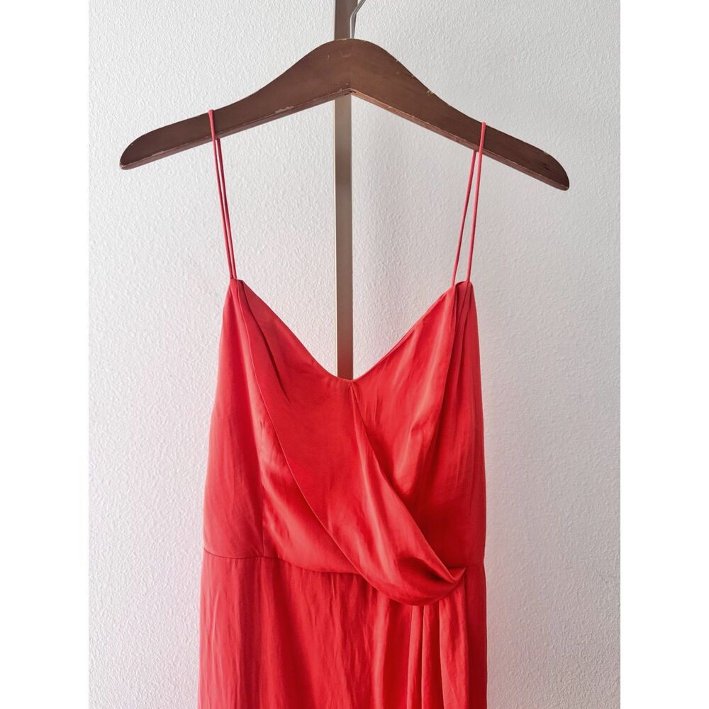 Banana Republic Tulip Dress Satin Crepe Size 2 Summer Sunset Orange